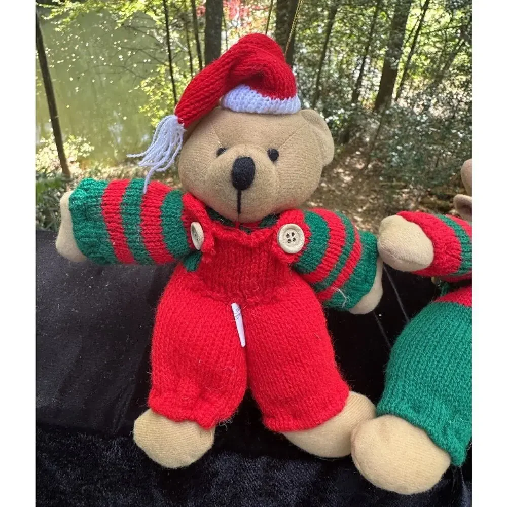 Vintage 1980’s International Bazaar Christmas Bear Deer Ornaments -S64